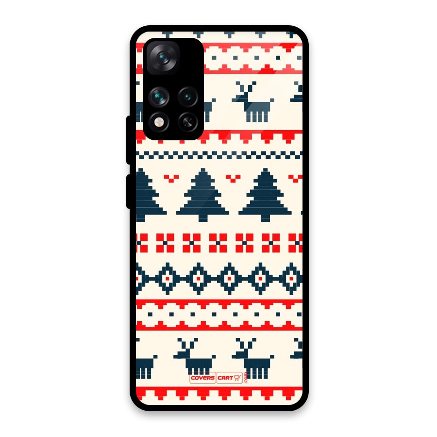 Christmas Design Pattern Glass Back Case for Xiaomi 11i HyperCharge 5G