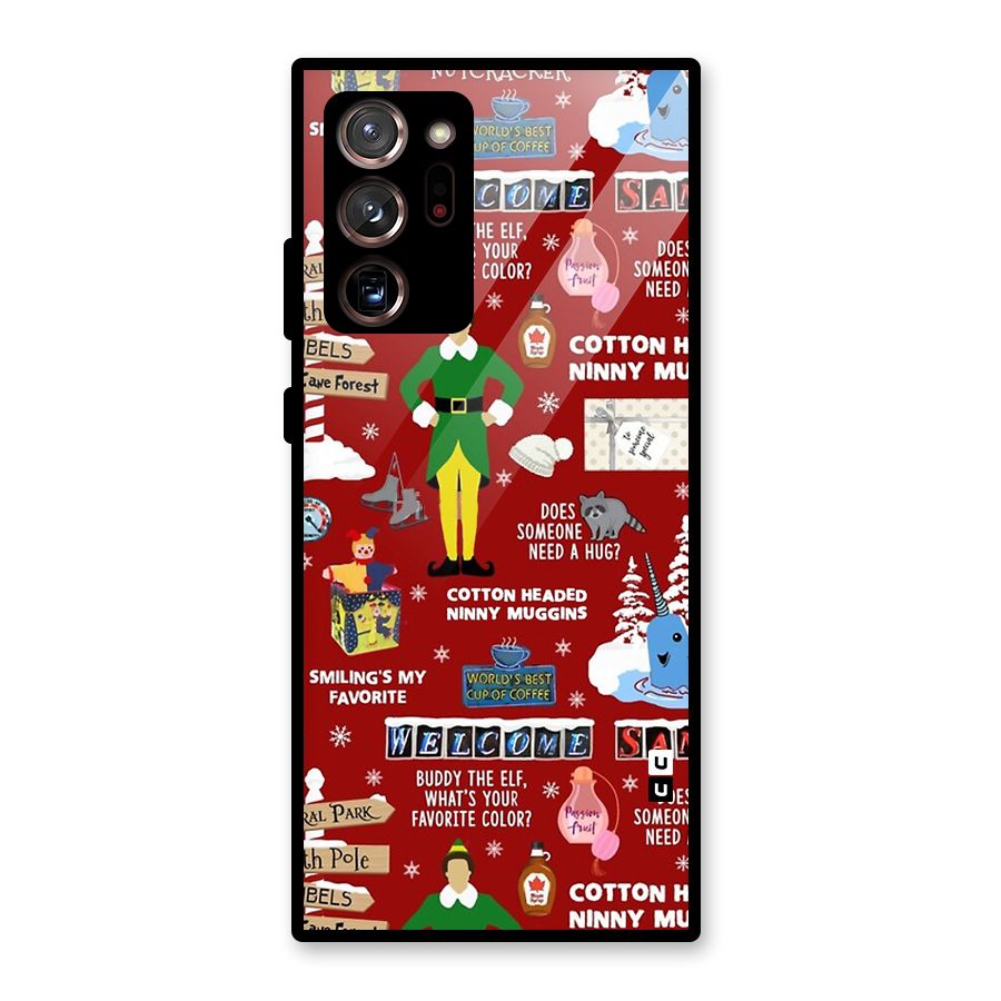 Christmas Doodles Glass Back Case for Galaxy Note 20 Ultra 5G