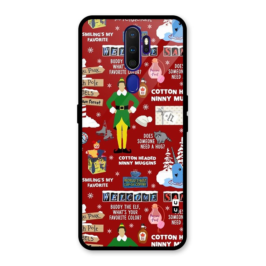Christmas Doodles Glass Back Case for Oppo A9 (2020)