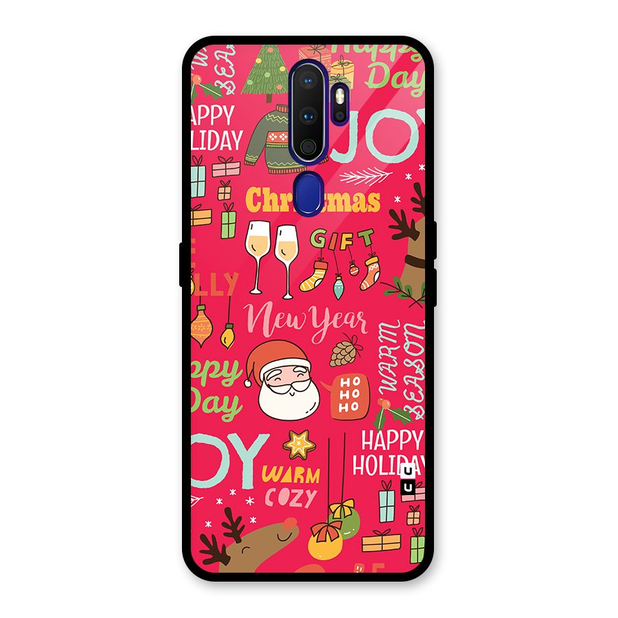 Christmas Joy Happy Day Glass Back Case for Oppo A9 (2020)