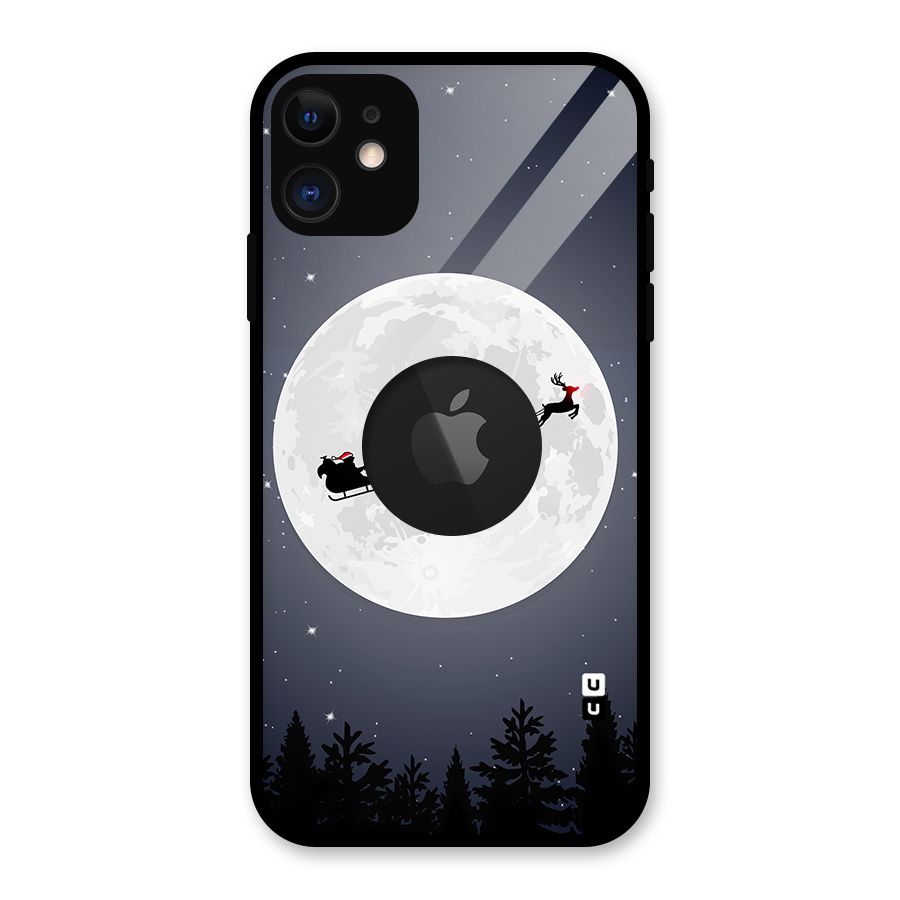 Christmas Nightsky Glass Back Case for iPhone 11 Logo Cut