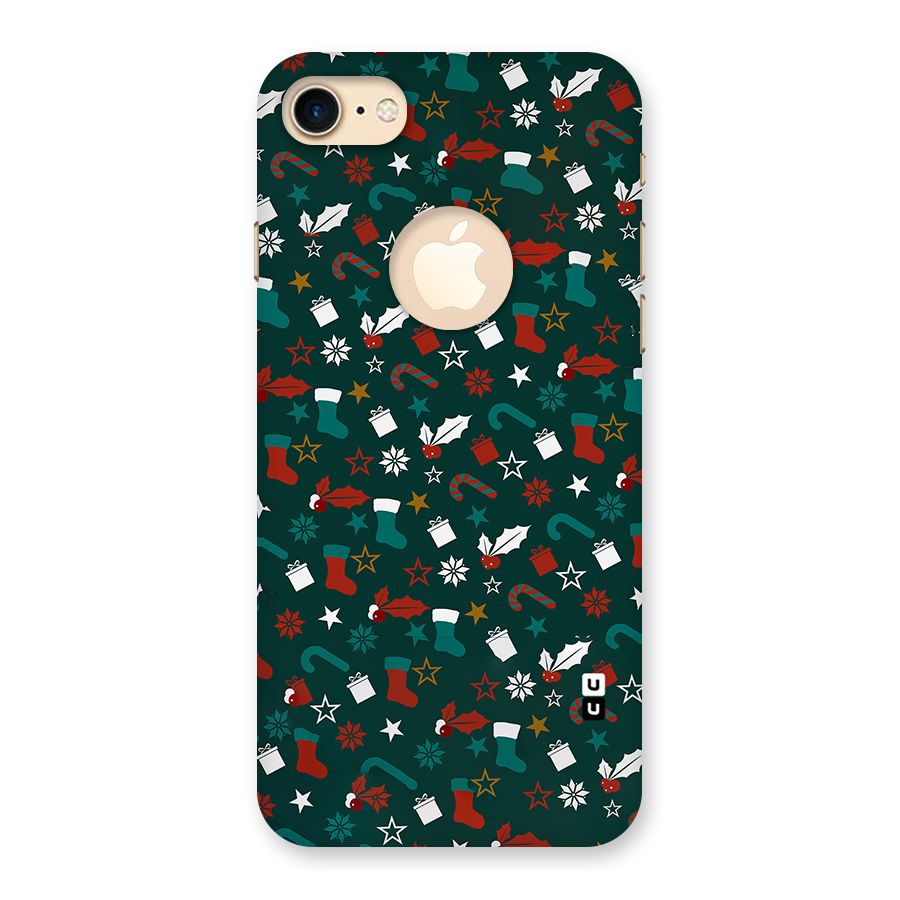 Christmas Pattern Design Back Case for iPhone 7 Logo Cut