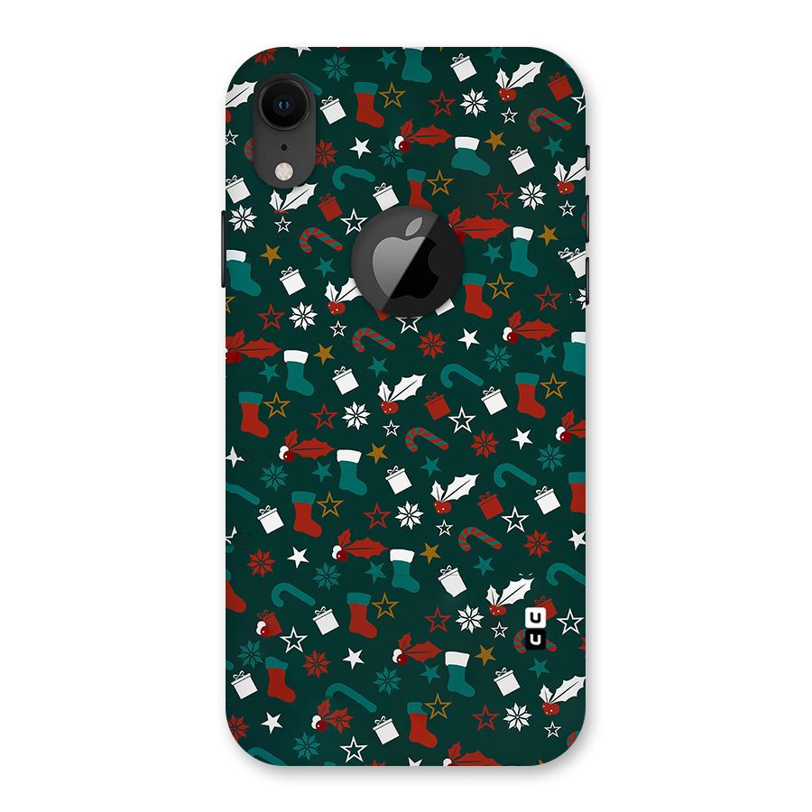 Christmas Pattern Design Back Case for iPhone XR Logo Cut