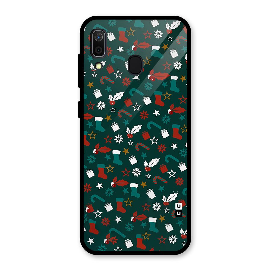 Christmas Pattern Design Glass Back Case for Galaxy A30