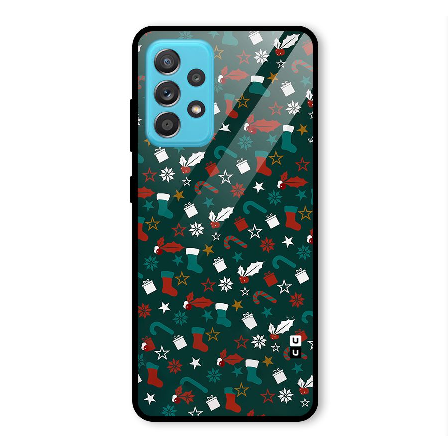 Christmas Pattern Design Glass Back Case for Galaxy A52s 5G