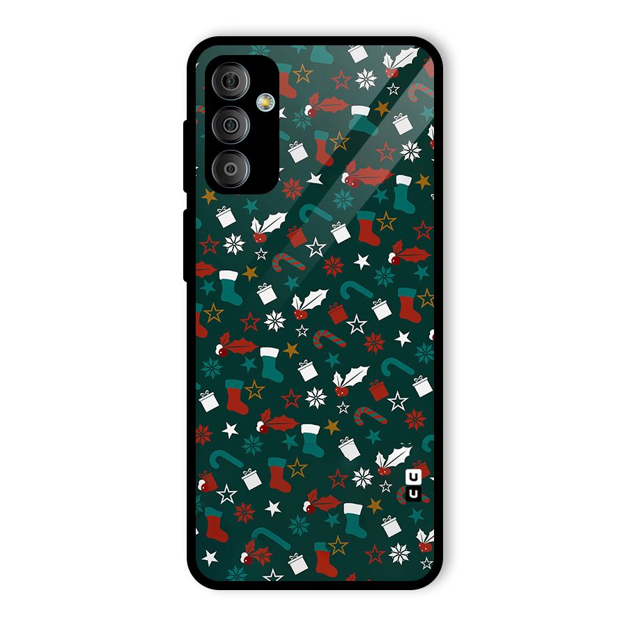 Christmas Pattern Design Glass Back Case for Galaxy F23