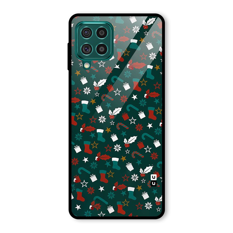 Christmas Pattern Design Glass Back Case for Galaxy F62