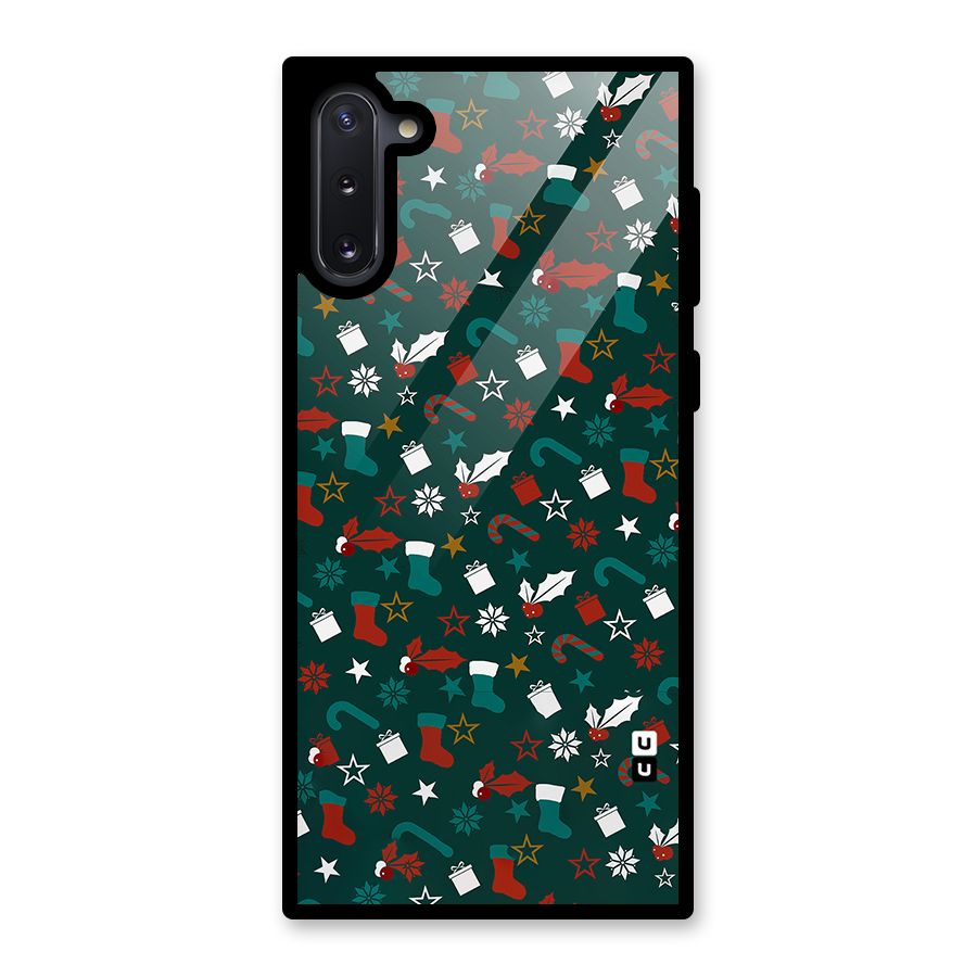Christmas Pattern Design Glass Back Case for Galaxy Note 10