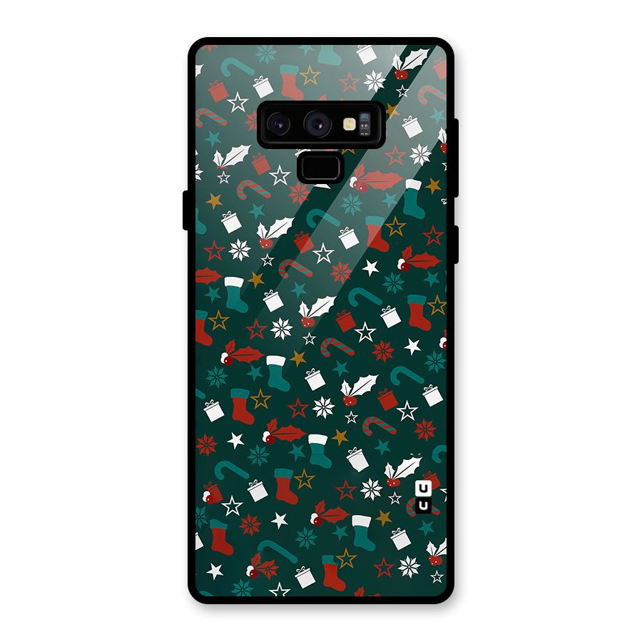 Christmas Pattern Design Glass Back Case for Galaxy Note 9