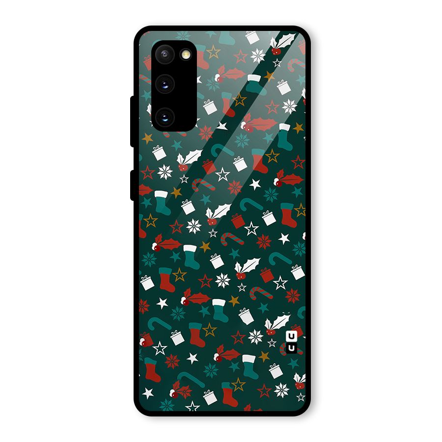 Christmas Pattern Design Glass Back Case for Galaxy S20 FE 5G