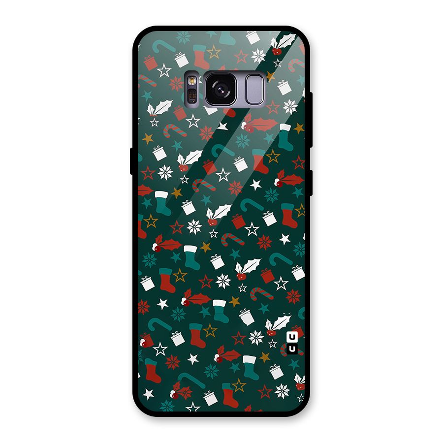 Christmas Pattern Design Glass Back Case for Galaxy S8