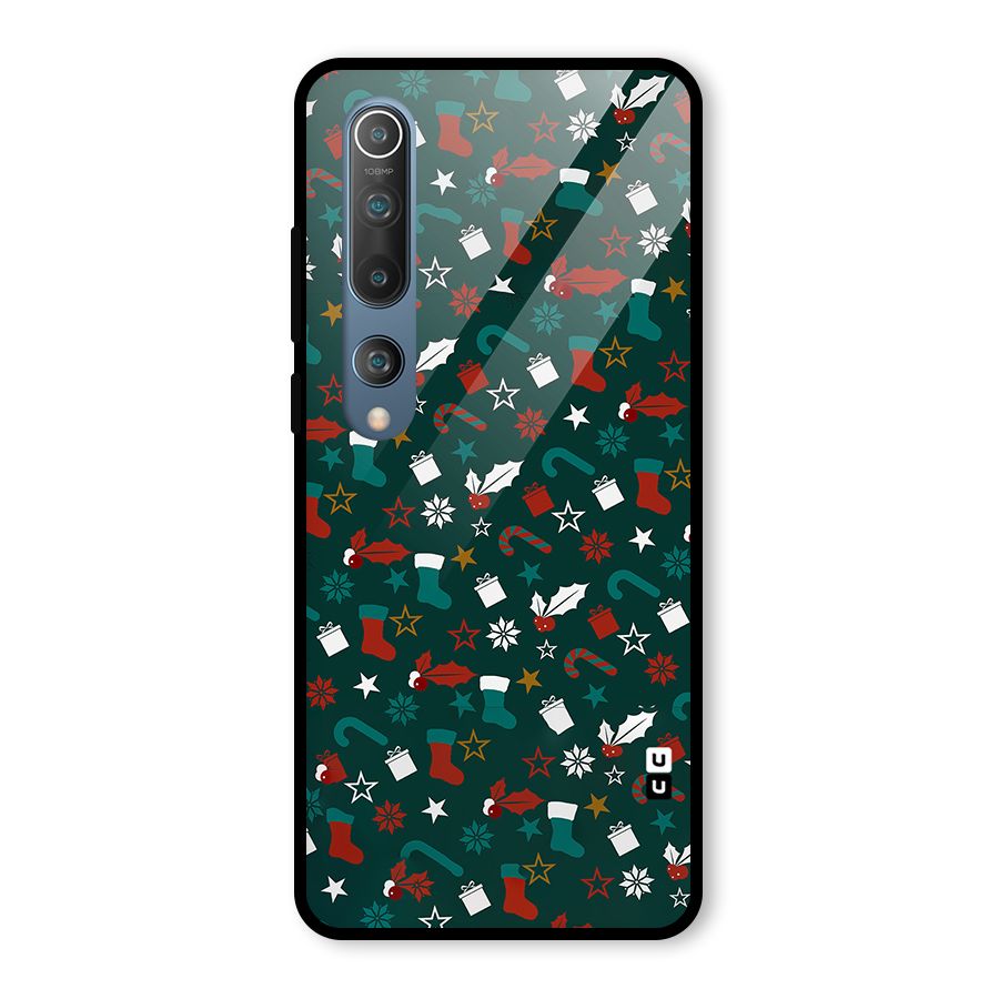 Christmas Pattern Design Glass Back Case for Mi 10