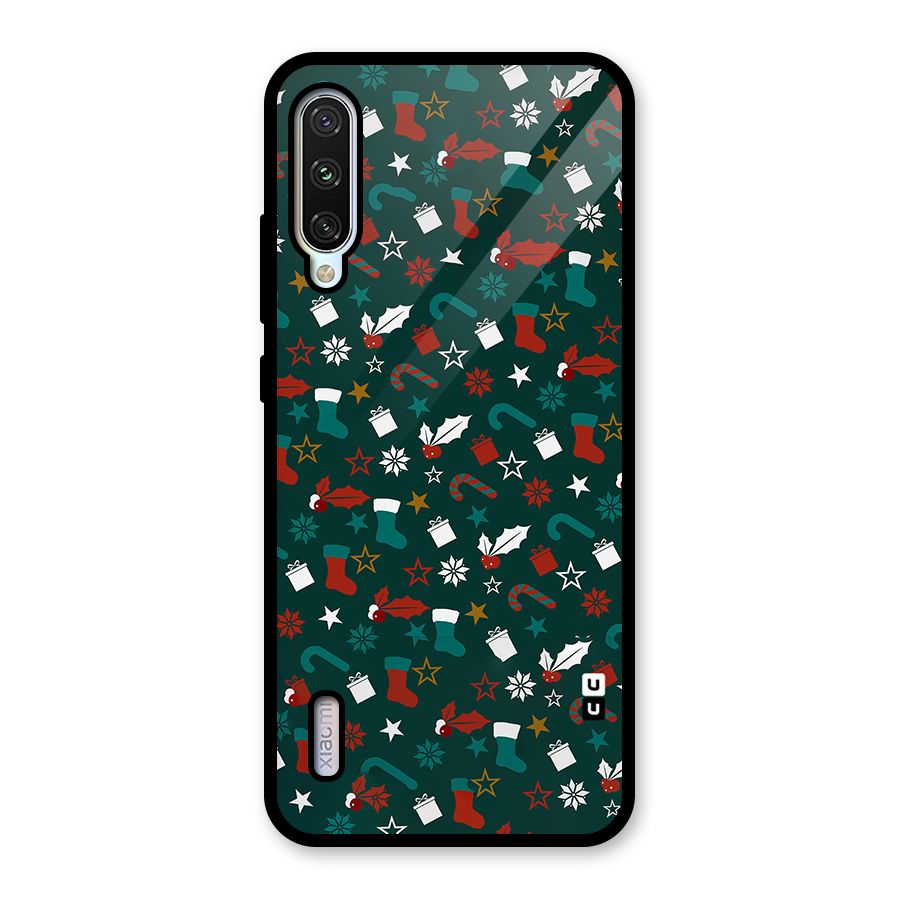 Christmas Pattern Design Glass Back Case for Mi A3