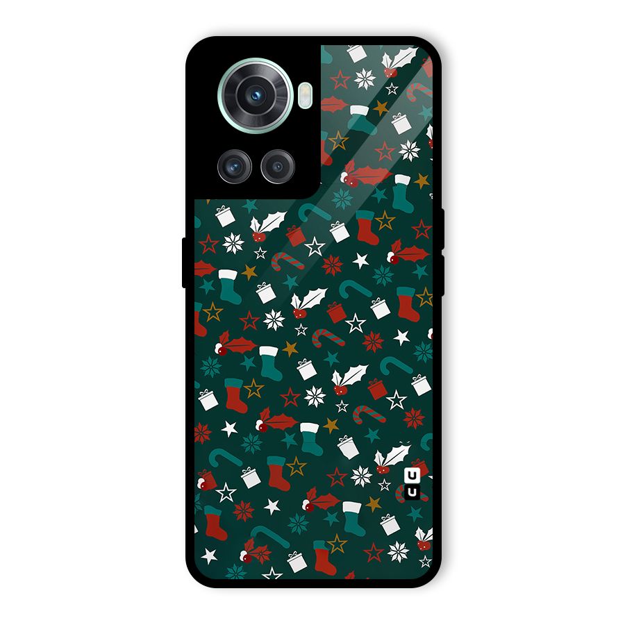 Christmas Pattern Design Glass Back Case for OnePlus 10R