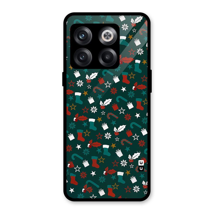 Christmas Pattern Design Glass Back Case for OnePlus 10T