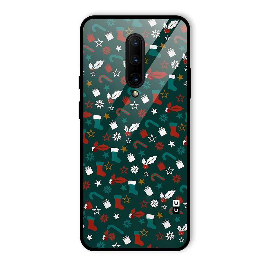Christmas Pattern Design Glass Back Case for OnePlus 7 Pro