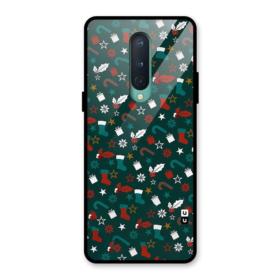 Christmas Pattern Design Glass Back Case for OnePlus 8