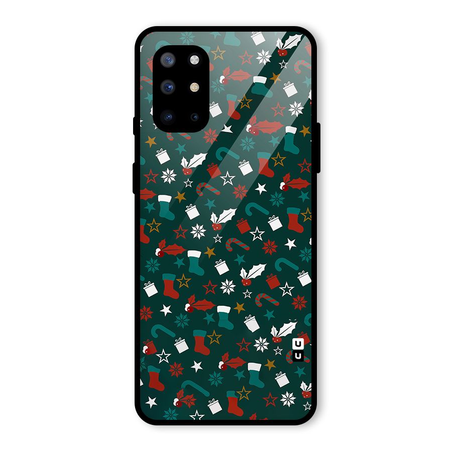 Christmas Pattern Design Glass Back Case for OnePlus 8T