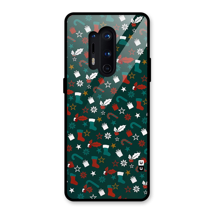 Christmas Pattern Design Glass Back Case for OnePlus 8 Pro