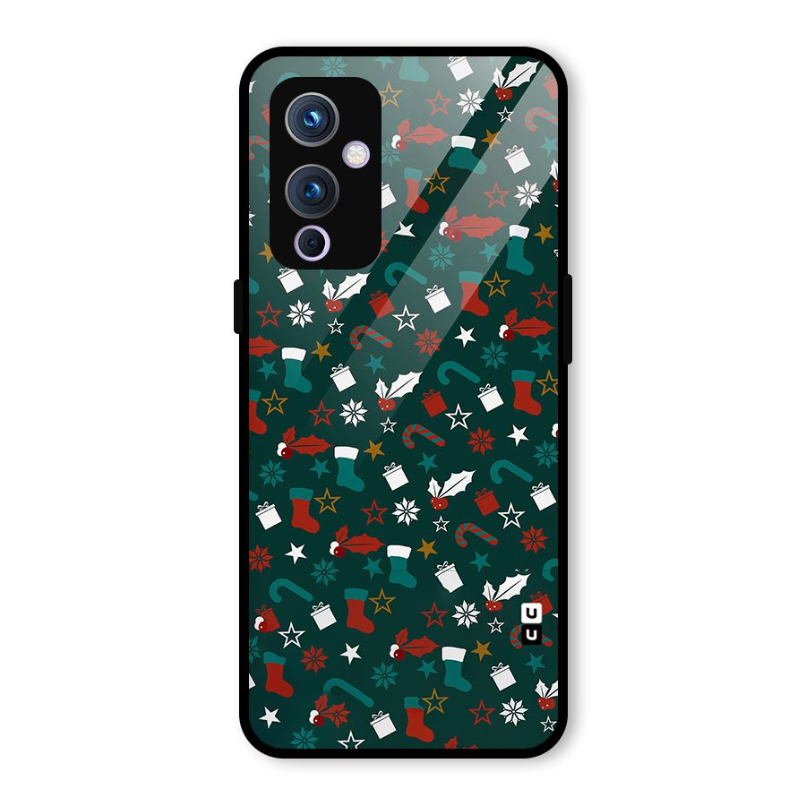 Christmas Pattern Design Glass Back Case for OnePlus 9