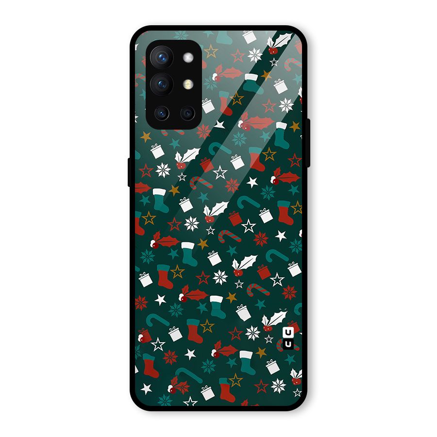 Christmas Pattern Design Glass Back Case for OnePlus 9R