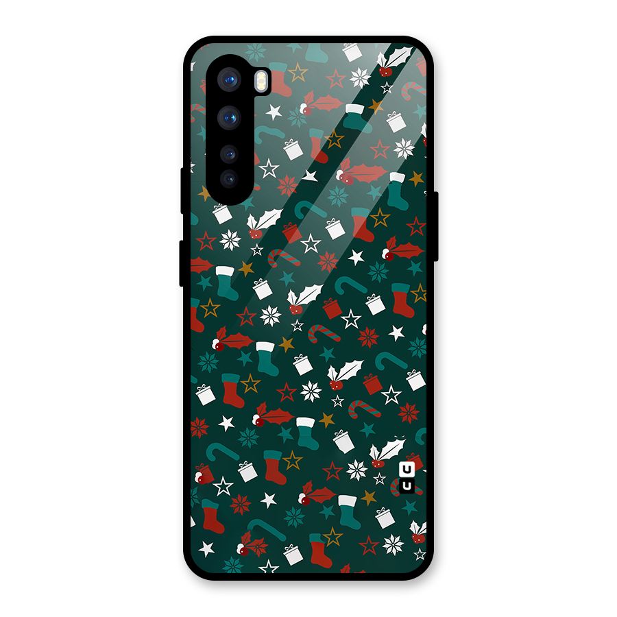 Christmas Pattern Design Glass Back Case for OnePlus Nord