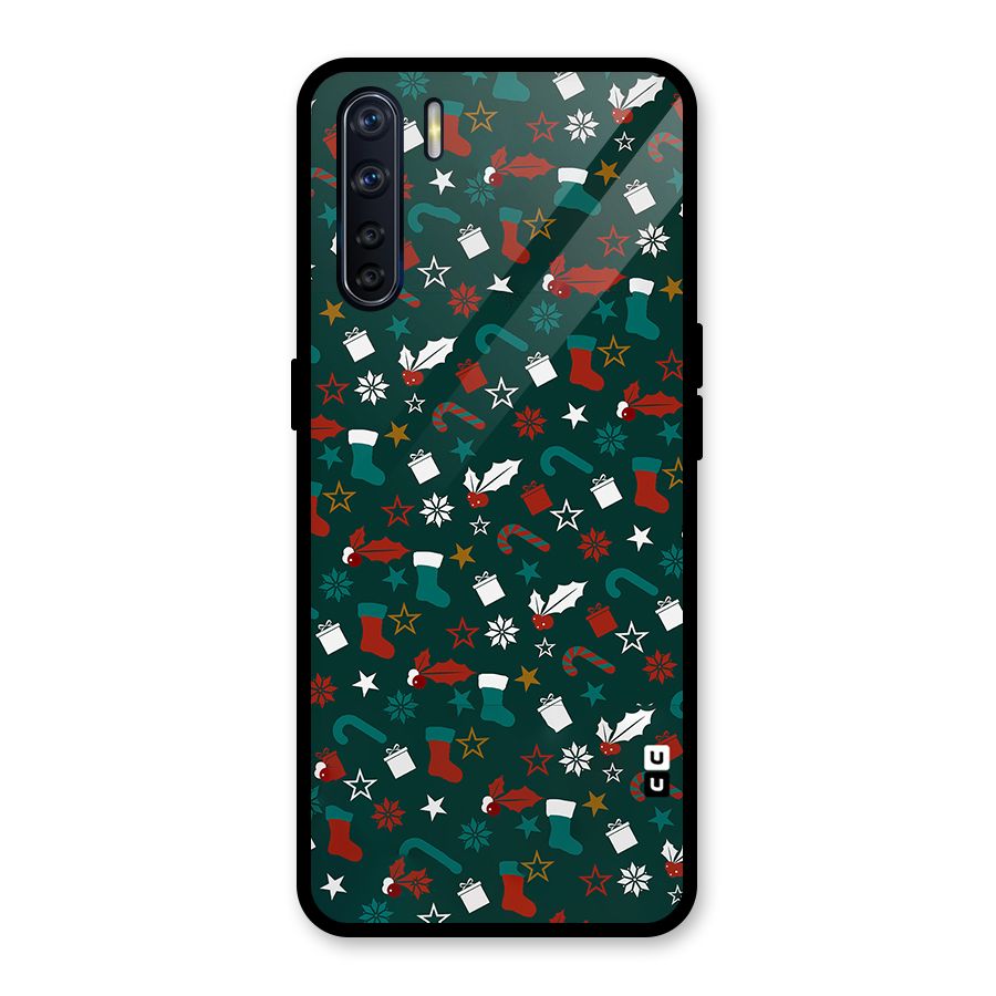 Christmas Pattern Design Glass Back Case for Oppo F15