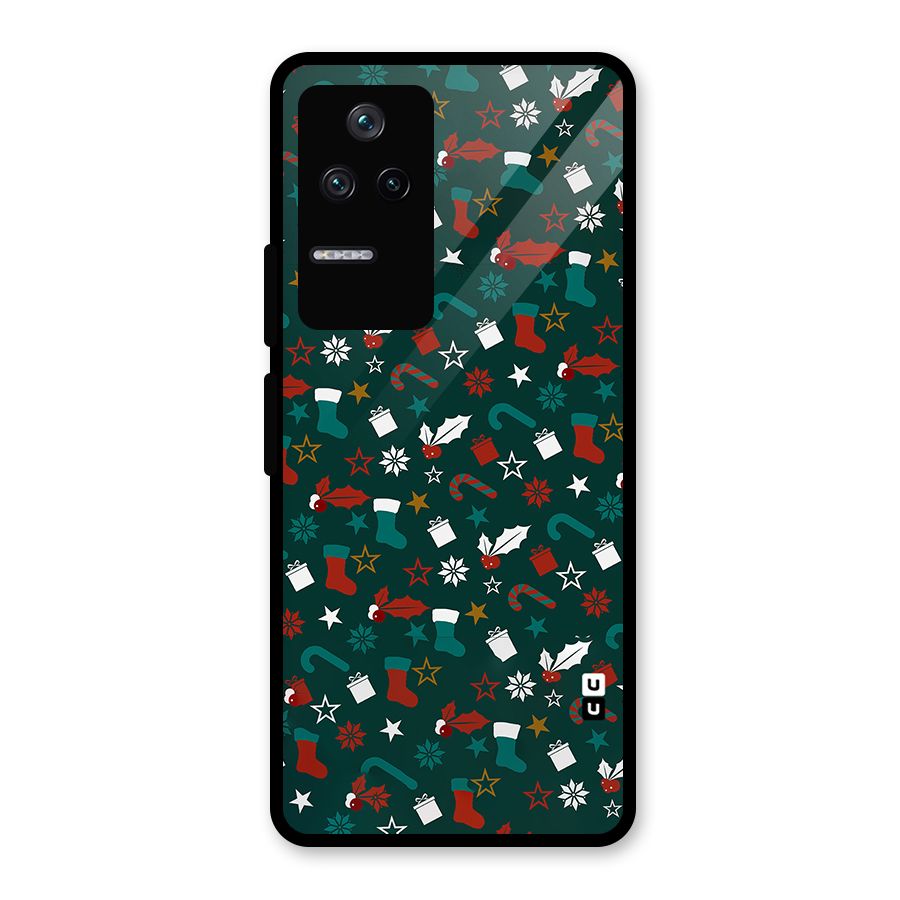 Christmas Pattern Design Glass Back Case for Poco F4 5G