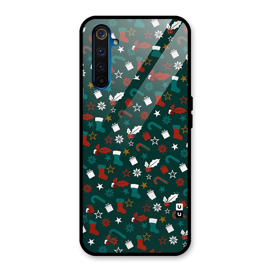 Christmas Pattern Design Glass Back Case for Realme 6 Pro