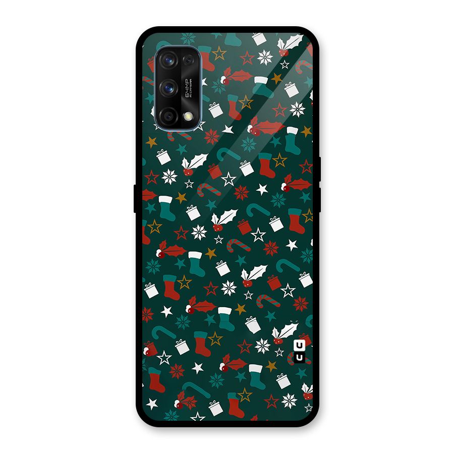 Christmas Pattern Design Glass Back Case for Realme 7 Pro