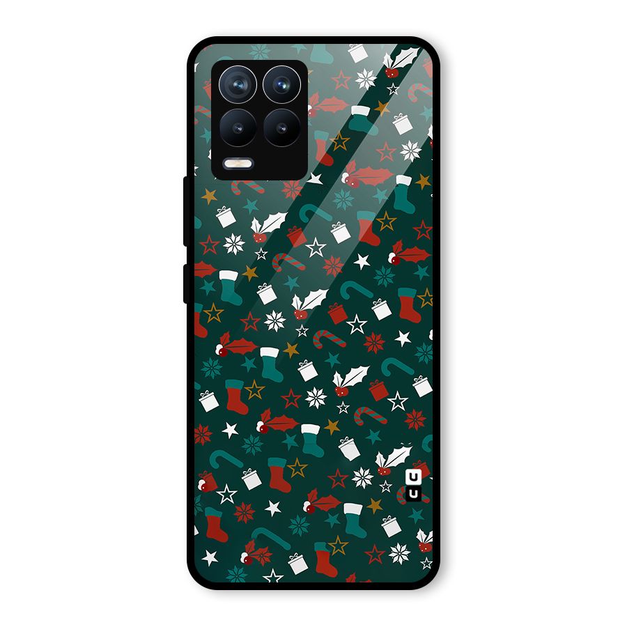Christmas Pattern Design Glass Back Case for Realme 8 Pro