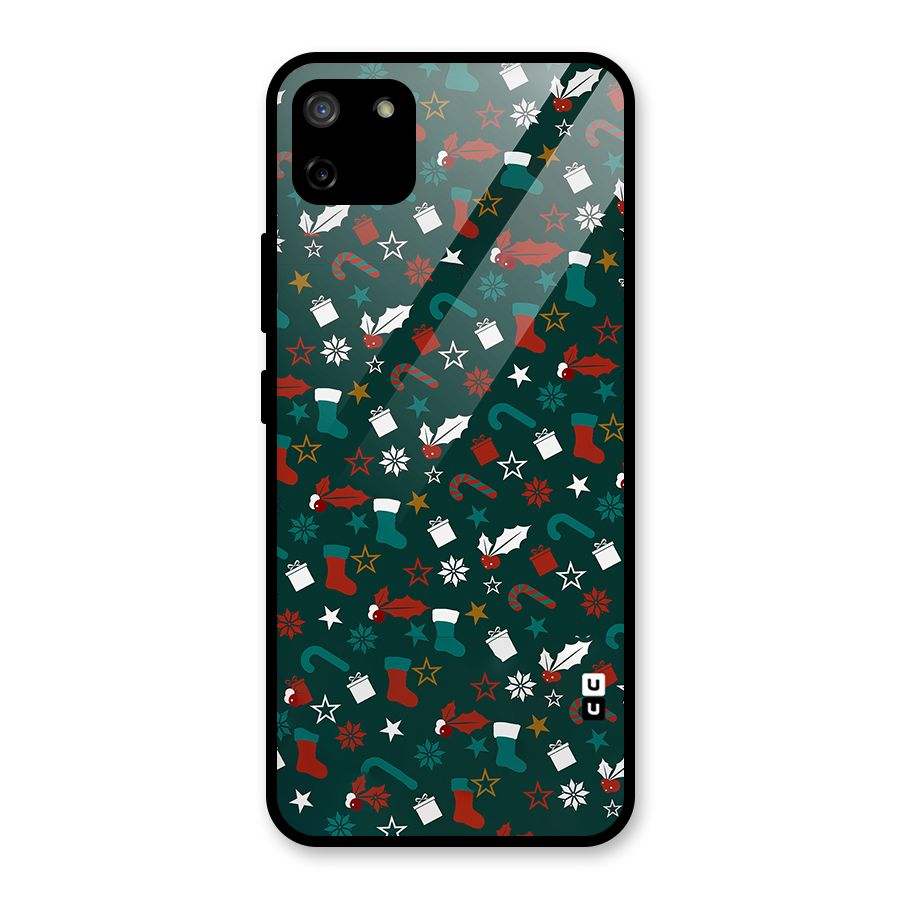 Christmas Pattern Design Glass Back Case for Realme C11