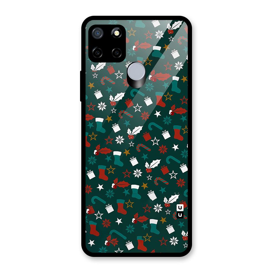 Christmas Pattern Design Glass Back Case for Realme C12