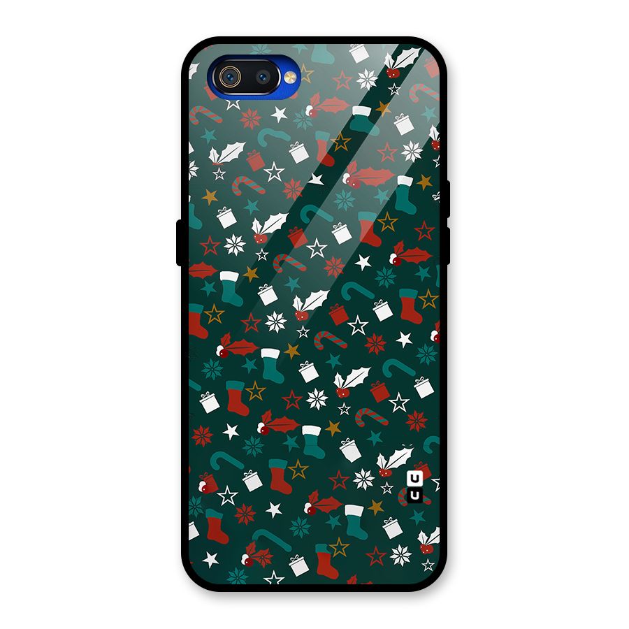 Christmas Pattern Design Glass Back Case for Realme C2
