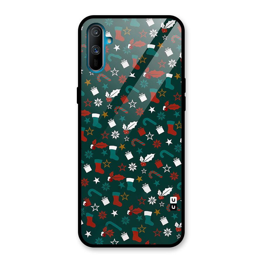 Christmas Pattern Design Glass Back Case for Realme C3