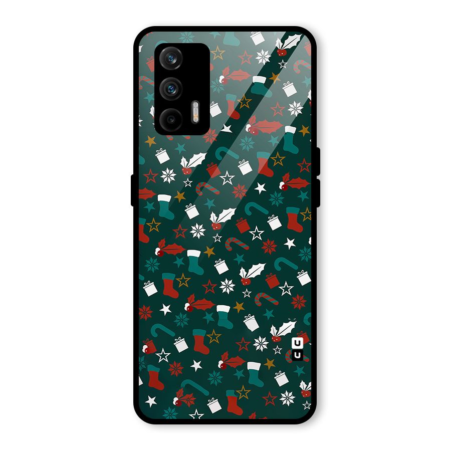 Christmas Pattern Design Glass Back Case for Realme GT 5G