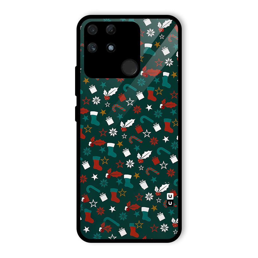 Christmas Pattern Design Glass Back Case for Realme Narzo 50A