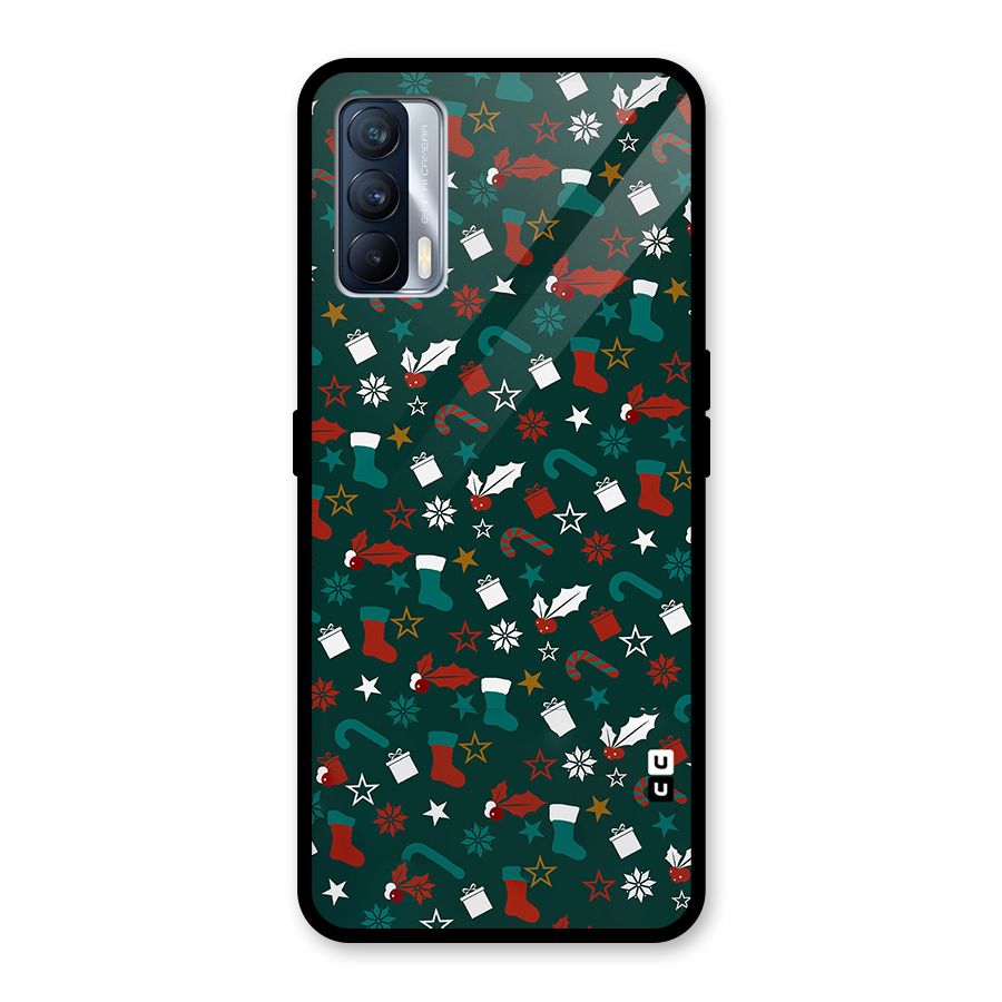 Christmas Pattern Design Glass Back Case for Realme X7