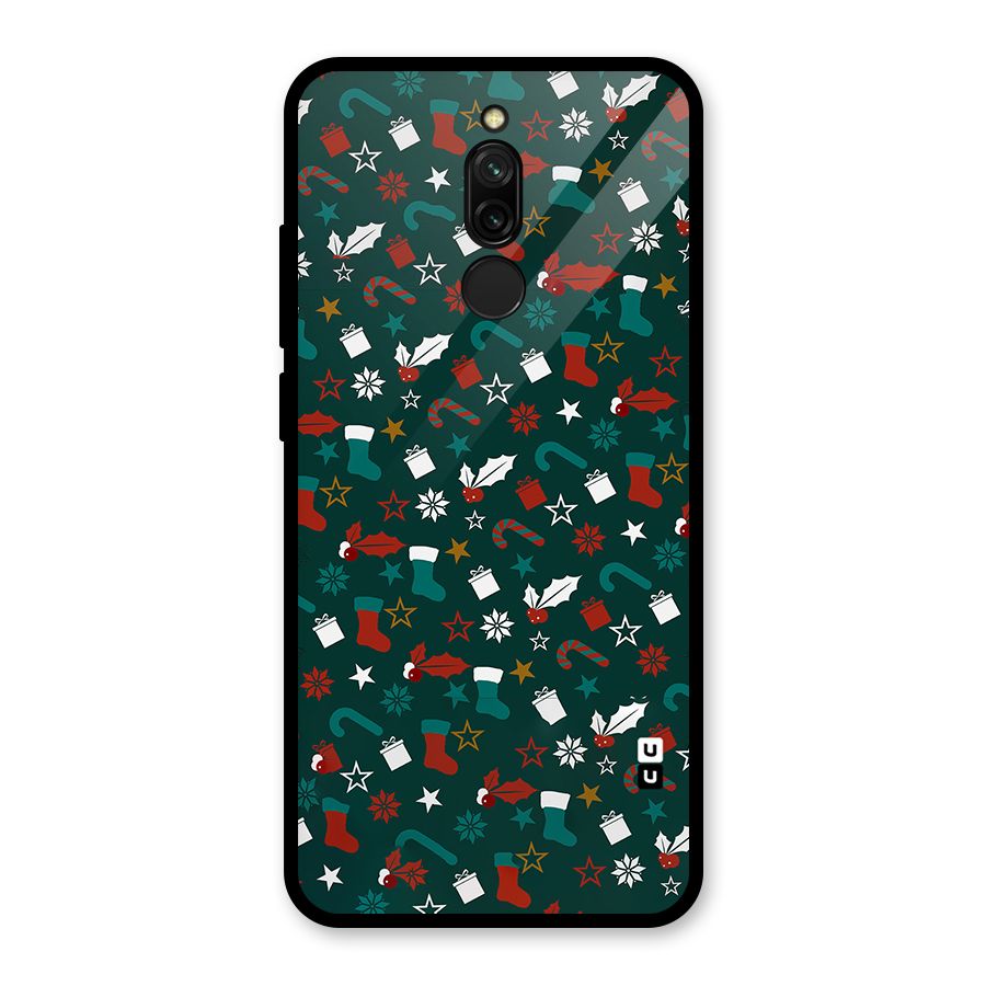 Christmas Pattern Design Glass Back Case for Redmi 8