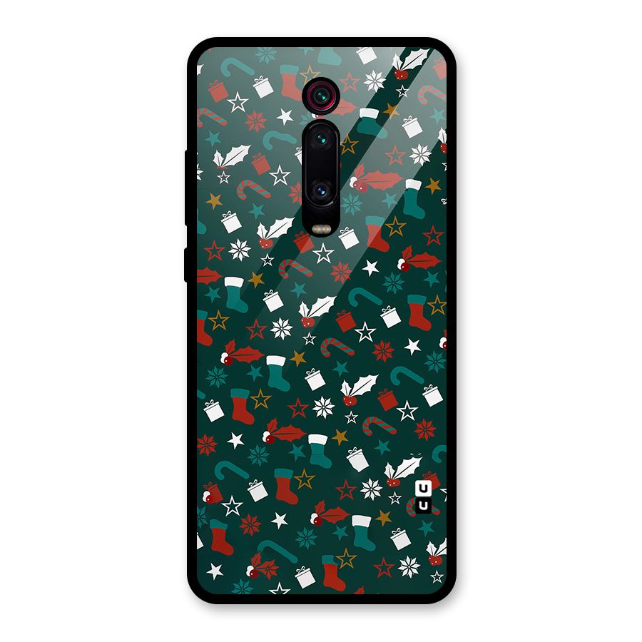 Christmas Pattern Design Glass Back Case for Redmi K20