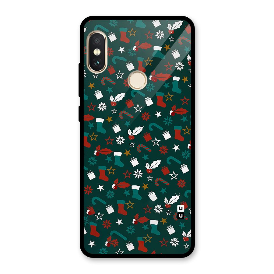 Christmas Pattern Design Glass Back Case for Redmi Note 5 Pro