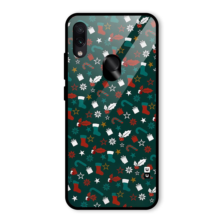 Christmas Pattern Design Glass Back Case for Redmi Note 7 Pro