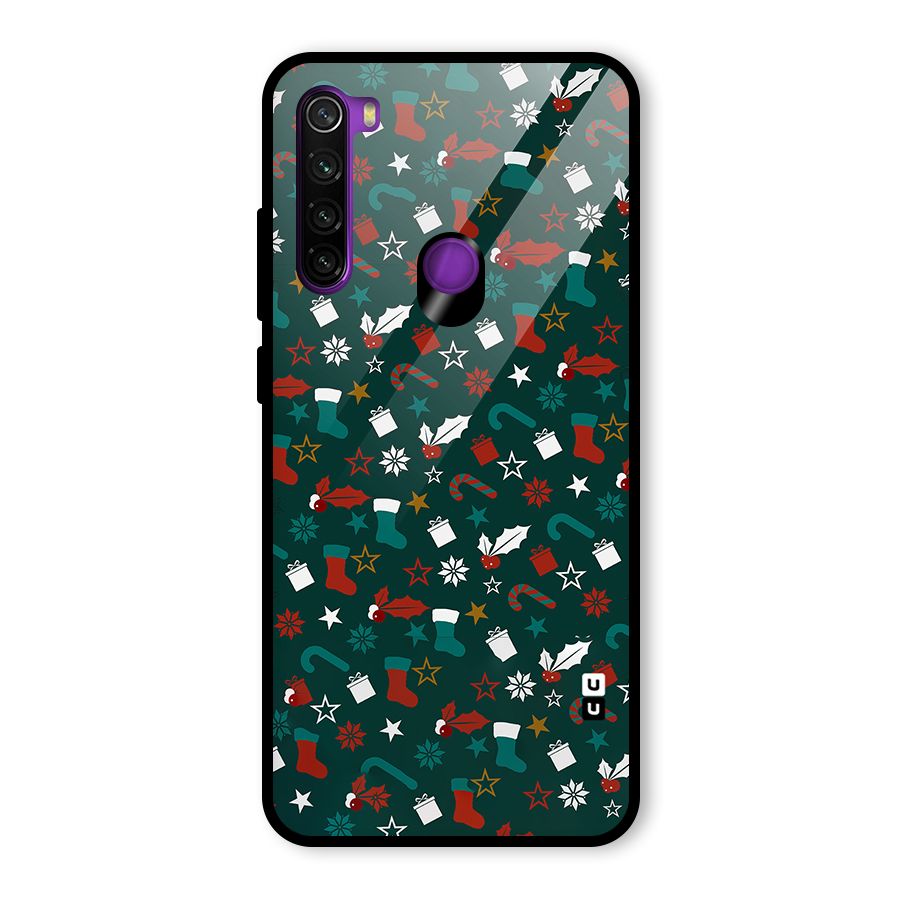 Christmas Pattern Design Glass Back Case for Redmi Note 8