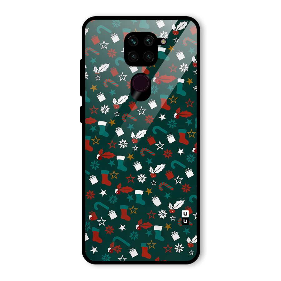Christmas Pattern Design Glass Back Case for Redmi Note 9
