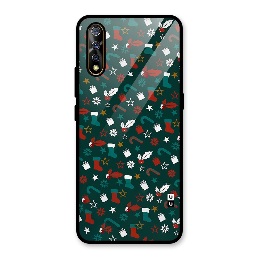 Christmas Pattern Design Glass Back Case for Vivo S1