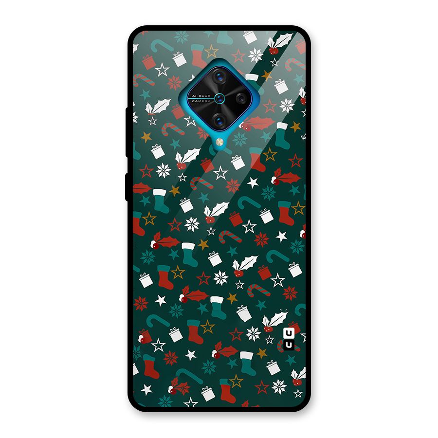 Christmas Pattern Design Glass Back Case for Vivo S1 Pro