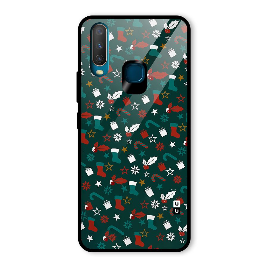 Christmas Pattern Design Glass Back Case for Vivo U10