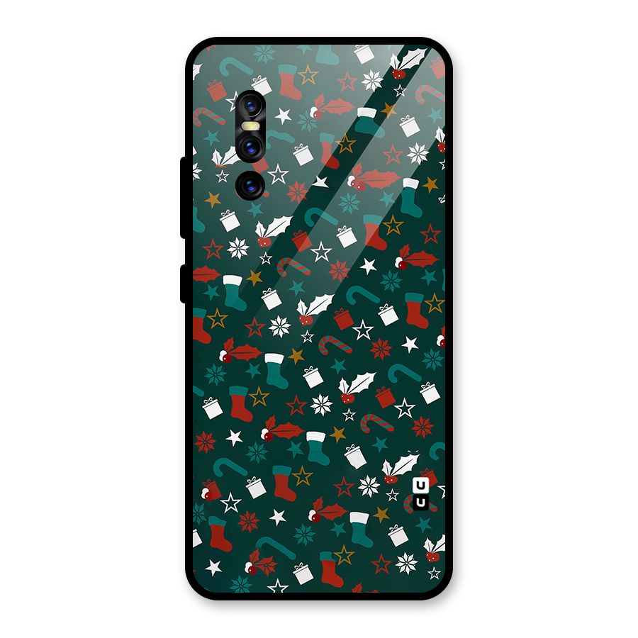 Christmas Pattern Design Glass Back Case for Vivo V15 Pro