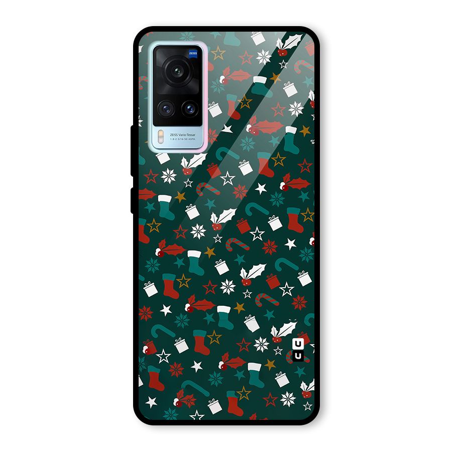 Christmas Pattern Design Glass Back Case for Vivo X60