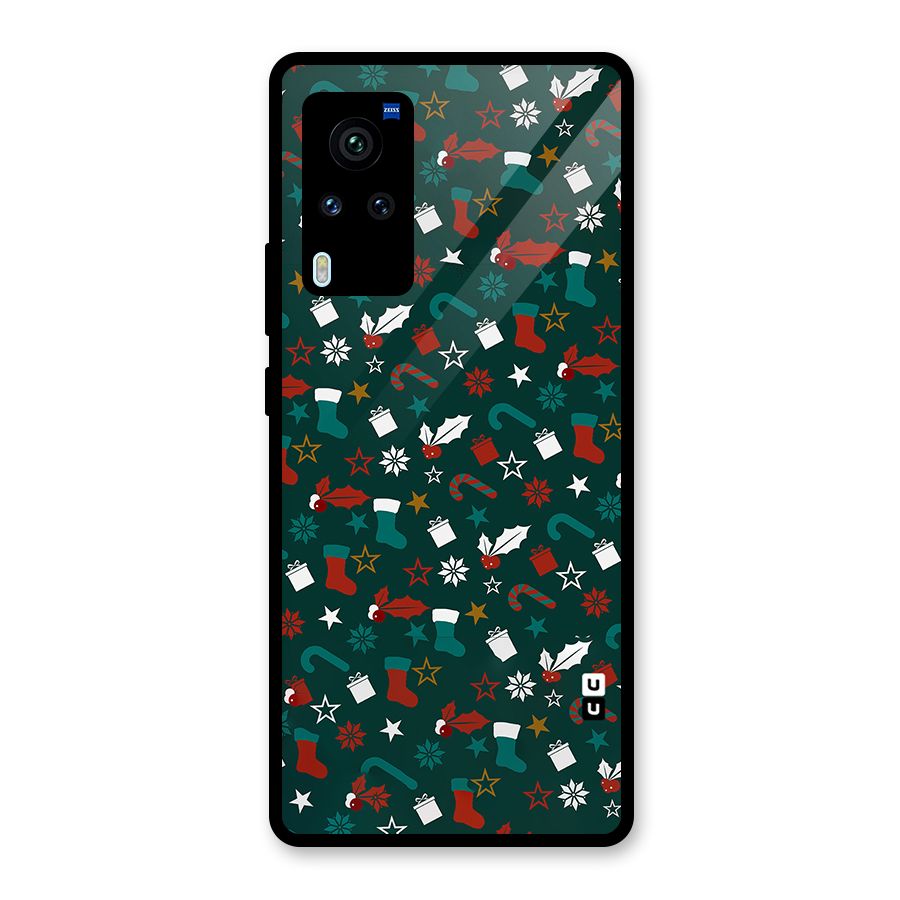 Christmas Pattern Design Glass Back Case for Vivo X60 Pro